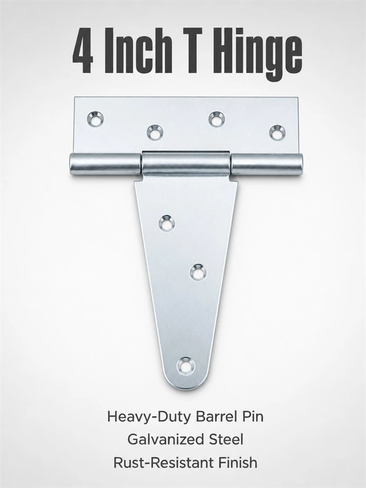 4 Heavy Duty Folding Steel Door T Strap Hinge
